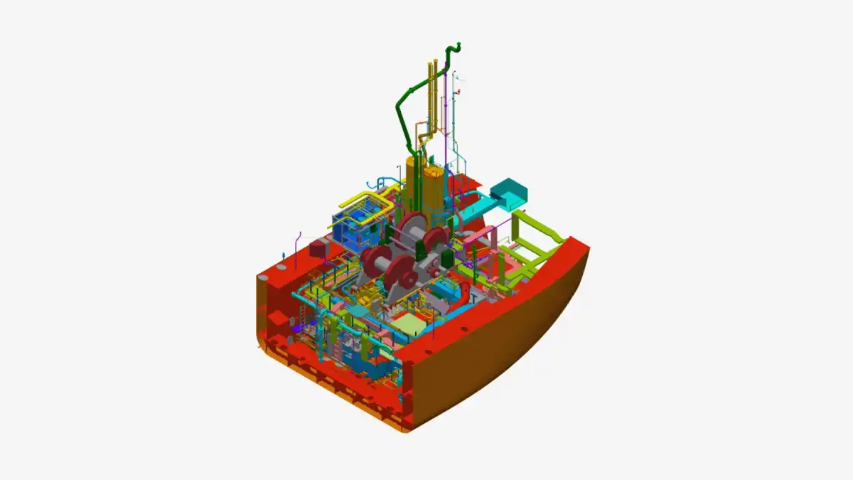 sous-structures d'un navire conçu dans le système FORAN de sener